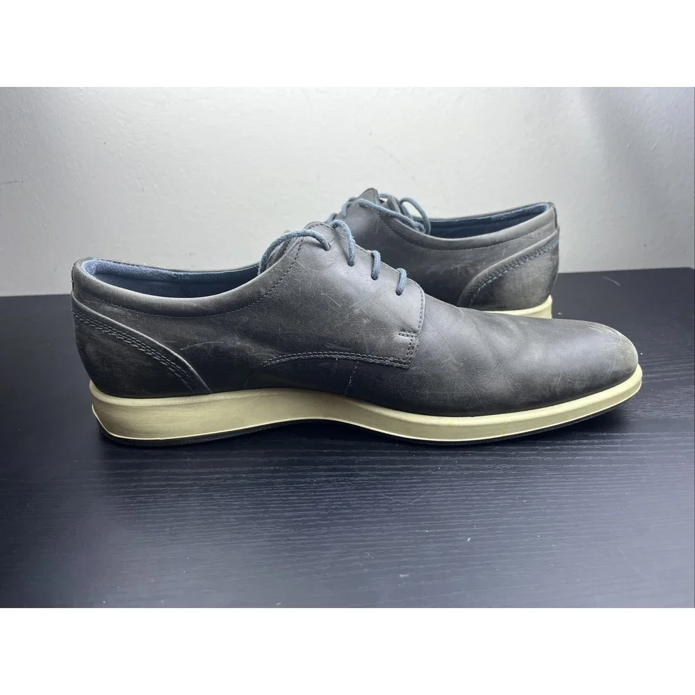 Ecco‎ Jared Men's Size 44 US 10-10.5 Dark Gray Leather Oxford Shoes
